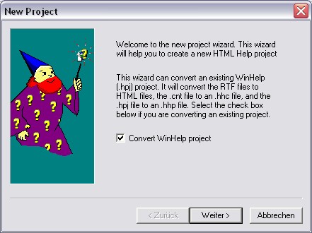 WinHelp Projekt konvertieren
